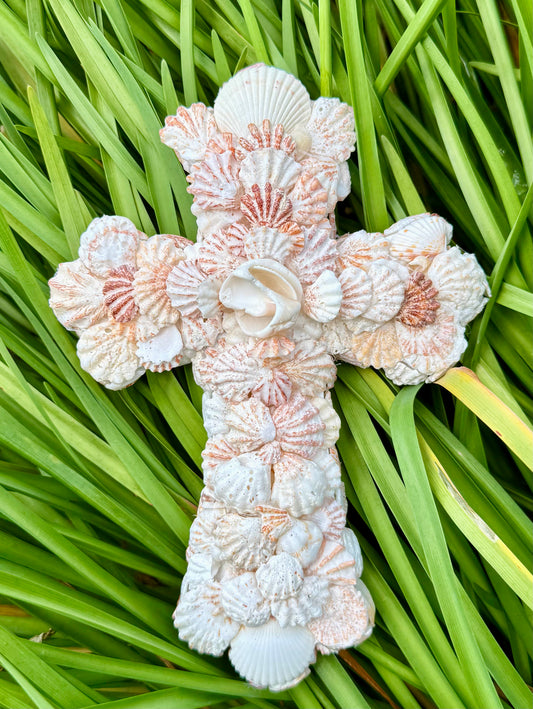 Beautiful Kitten Paw Shell Cross