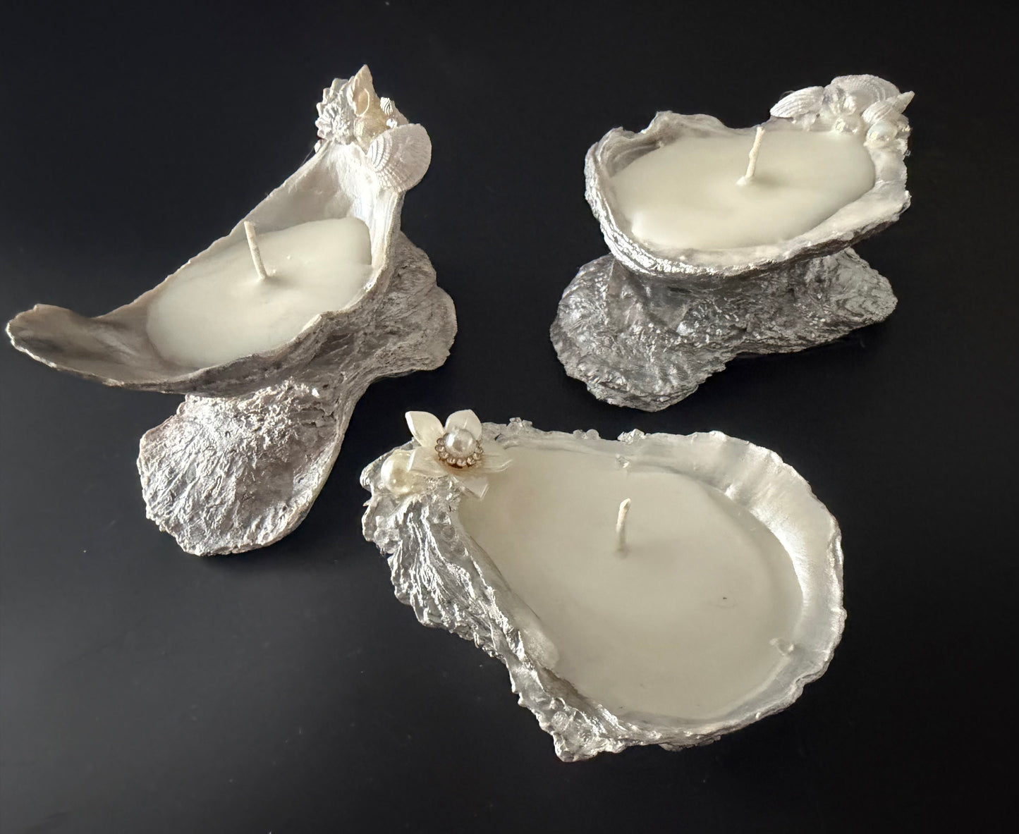 Oyster Shell Candles - Set of 3