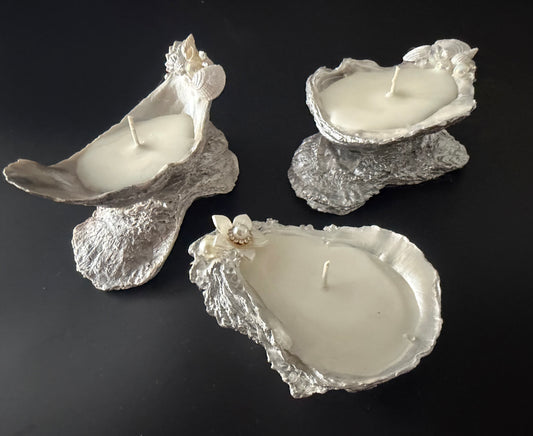 Oyster Shell Candles - Set of 3