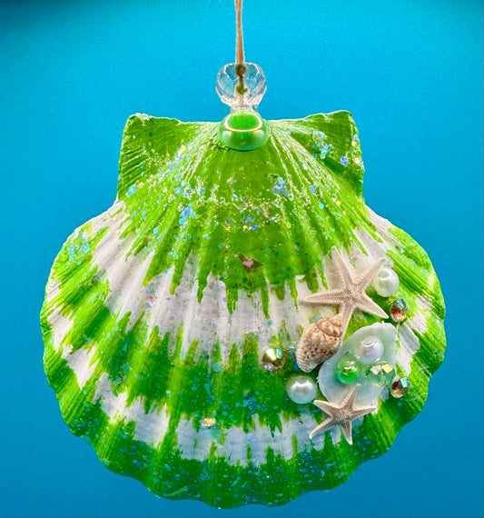 Tie-Dye Scallop Shell - Green