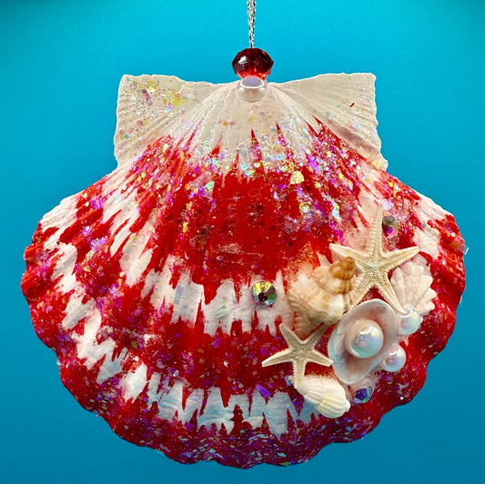 Tie-Dye Scallop Shell - Red