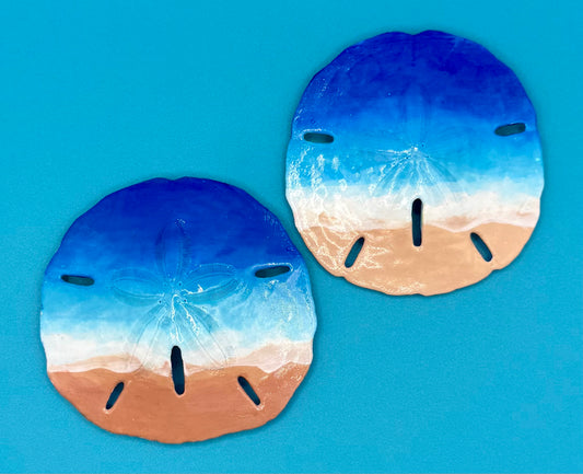 Sand Dollar "Sea Scape" Magnets - Set of 2