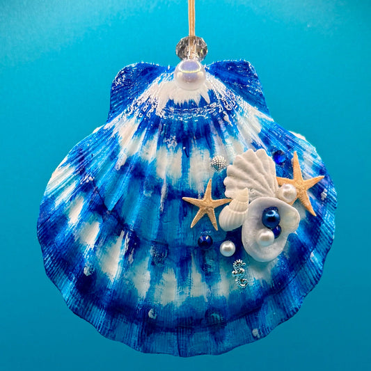 Tie-Dye Scallop Shell - Blue